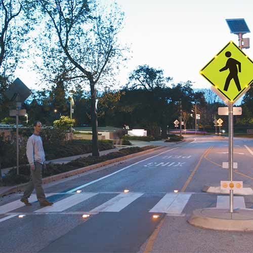 Solar Cat Eyes Road Stud Application in Zebra Crossing